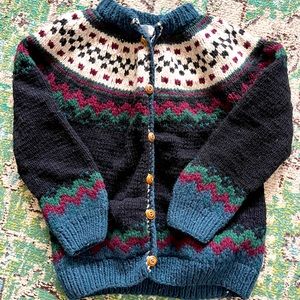 Otavalo Handmade 100% Wool cardigan